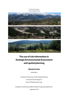 The Use of Risk Information in Strategic Environmental Assessment and Spatial Planning
