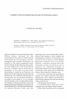 Where Is the Southern Boundary of Fennoscandia?