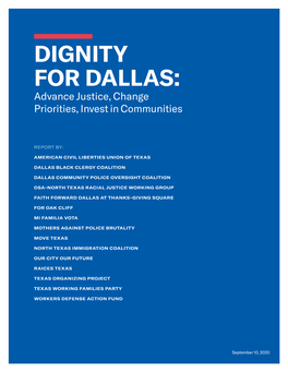 Dignity for Dallas 2 Acknowledgements