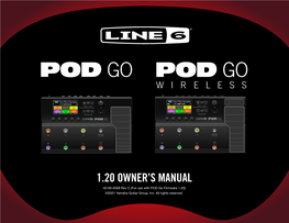 Line 6 POD Go/POD Go Wireless Owner's Manual