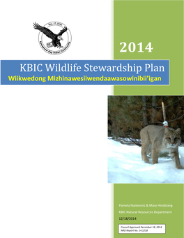 KBIC Wildlife Stewardship Plan Wiikwedong Mizhinawesiiwendaawasowinibii’Igan