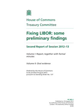 Fixing LIBOR: Some Preliminary Findings