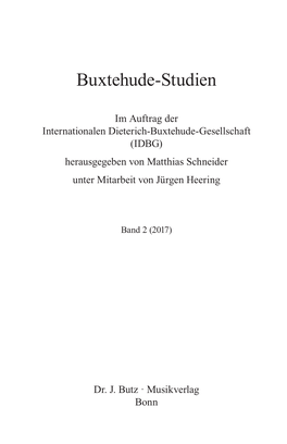 Buxtehude-Studien