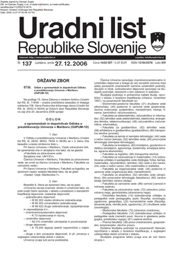 Uradni List RS, Št. 137/2006 – Uredbeni