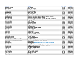 BOOK LIST PRICE FORMAT the Poet X $17.99 Hardcover Down And