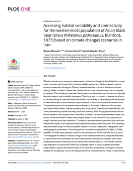 Accessing Habitat Suitability and Connectivity For