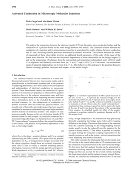 Activated Conduction in Microscopic Molecular Junctions