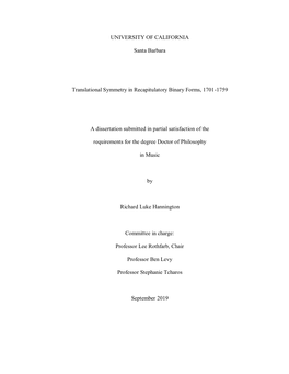 UC Santa Barbara Dissertation Template