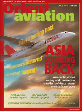 BOUNCING BACK Asia-Pacific Airlines Leading World Recovery As Traveller Confidence Returns – Orient Aviation Survey