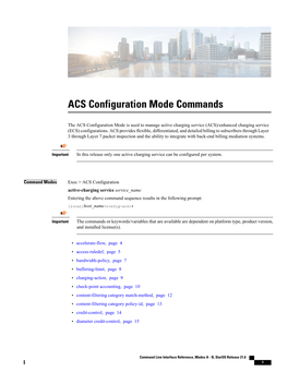 ACS Configuration Mode Commands