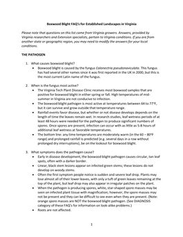 Boxwood Blight Faqs