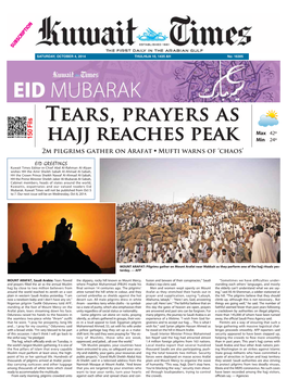TEARS, Prayers AS Hajj Reaches Peak Max