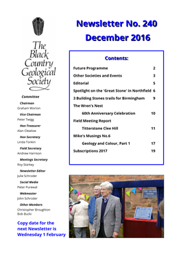 Newsletter No. 240 December 2016