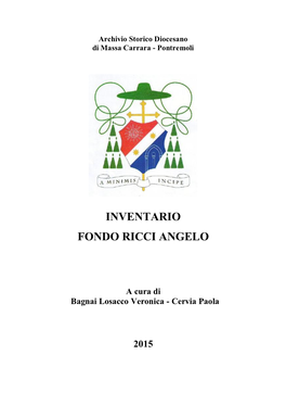 Inventario Fondo Angelo Ricci