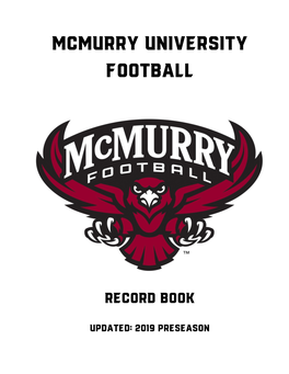 Mcmurry UNIVERSITY FOOTBALL