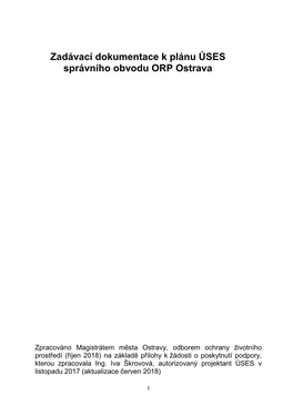 Zadávací Dokumentace K Plánu ÚSES Správního Obvodu ORP Ostrava