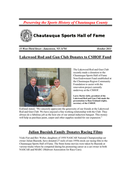 Preserving the Sports History of Chautauqua County Lakewood
