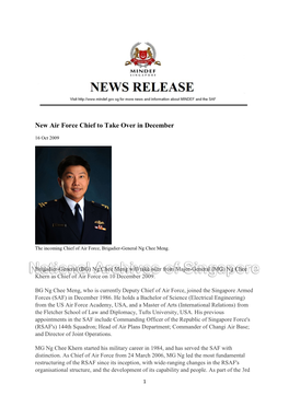 New Air Force Chief to Take Over in December