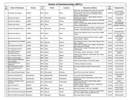 Details of Distributorships (BPCL) Sr