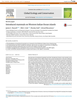 Introduced Mammals on Western Indian Ocean Islands