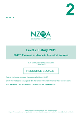 Level 2 History (90467) 2011