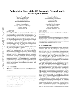 An Empirical Study of the I2P Anonymity Network and Its Censorship Resistance