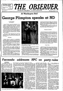 George Plimpton Speaks at ND