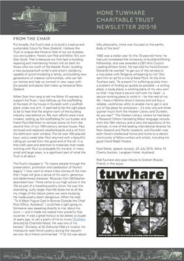 Hone Tuwhare Charitable Trust Newsletter 2015-16