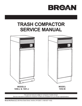 Trash Compactor Service Manual