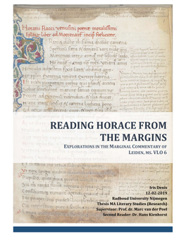 Reading Horace from the Margins Explorations in the Marginal Commentary of Leiden, Ms