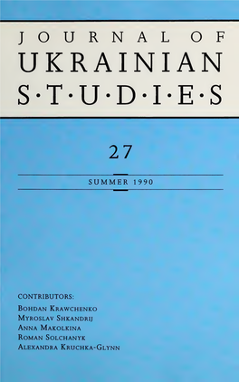 Journal of Ukrainian Studies 27