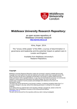 The “Snowy White Peaks” of the NHS: a Survey of Discrimination in Governance and Leadership and the Potential Impact on Patient Care in London And