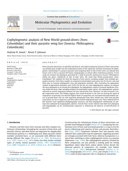 Cophylogenetic Analysis of New World Ground-Doves (Aves: Columbidae) and Their Parasitic Wing Lice (Insecta: Phthiraptera: Columbicola) ⇑ Andrew D