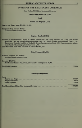 Public Accounts of the Province of Ontario for the Year Ended March 31 1979