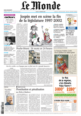 LE MONDE/PAGES&lt;UNE&gt;