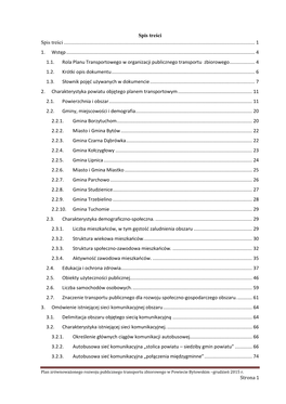 Plan Zrównoważonego Rozwoju Publicznego Transportu Zbiorowego W Powiecie Bytowskim –Grudzień 2015 R