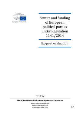 Statute and Funding of European Political Parties Under Regulation 1141/2014