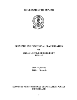 Economic & Functional Classification ULB's-Budget Punjab