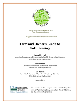 Farmland Owner's Guide to Solar Leasing