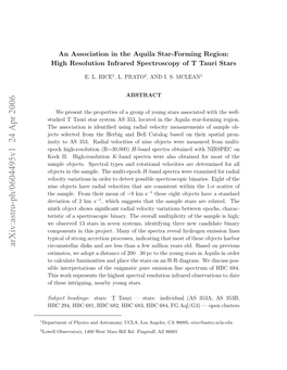 An Association in the Aquila Star-Forming Region: High Resolution Infrared Spectroscopy of T Tauri Stars