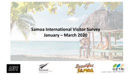 Samoa International Visitor Survey January – March 2020