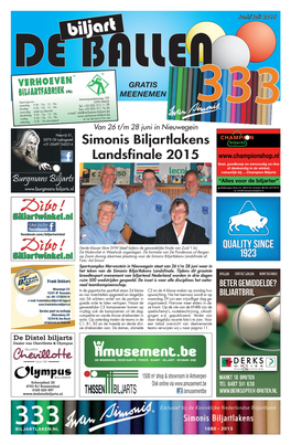 Simonis Biljartlakens Landsfinale 2015 Snel, Goedkoop En Eenvoudig On-Line of Deskundig in De Winkel, Natuurlijk Bij