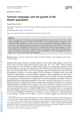 Terrorist Campaigns and the Growth of the Muslim Population