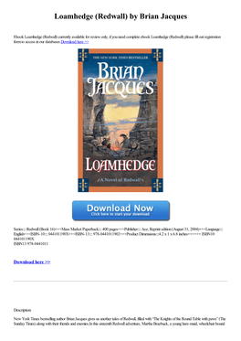 Download Ebook Loamhedge (Redwall) by Brian Jacques