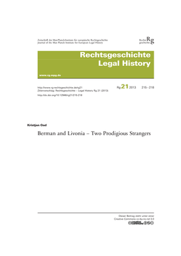 Rechtsgeschichte Legal History
