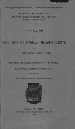Progress of Stream Measurements