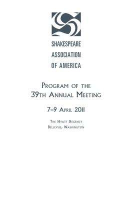 39Th Annual Meeting in Bellevue, Washington, 2011