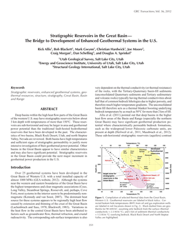 Stratigraphic Reservoirs in the Great Basin — the Bridge to Development of Enhanced Geothermal Systems in the U.S