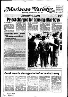 ¿ M a Ria N a S Cv a Riety £ Priest Charged for Abusing Altar Boys