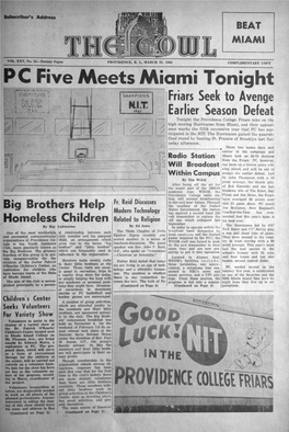 THE COWL, MARCH 19, 1963 an MEMO from the EDITOR Fr